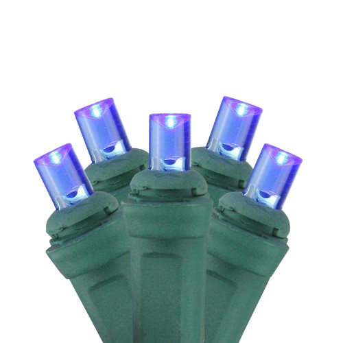 4' x 6' Blue Wide Angle LED Net Style Christmas Lights - Green Wire