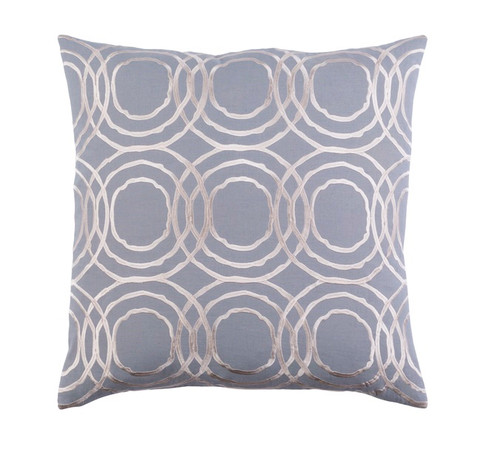 18" Storm Gray and Cream Chevron Decorative Throw Pillow - Down Filler