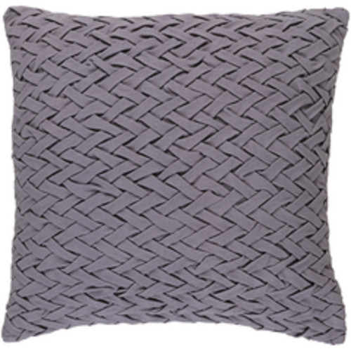 20" Lilac Gray Woven Decorative Square Throw Pillow - Down Filler