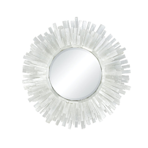 25" Silver Natural Rock-Framed Design Shiverpeak Round Wall Mirror