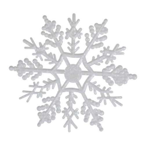Set of 10 Glittered White Snowflake Christmas Ornament 4"