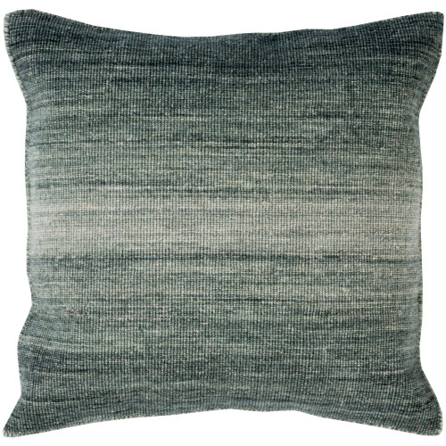 18" Green and Gray Square Throw Pillow Cover with Knife Edge