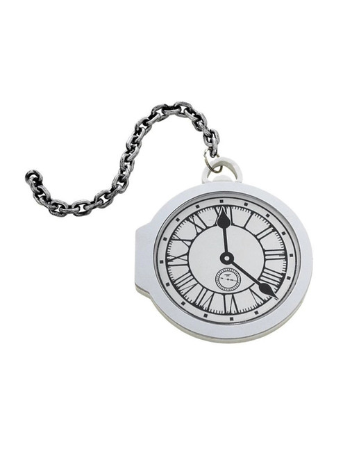 18" White and Silver Unisex Adult Halloween Pocket Watch Costume Accessory - One Size