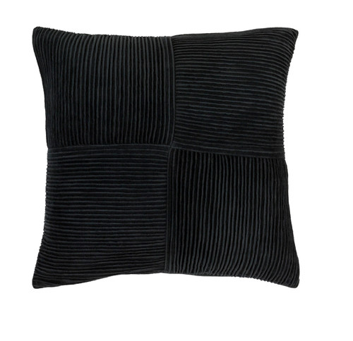 18" Prussian Blue Basket Weave Square Decorative Throw Pillow - Down Filler