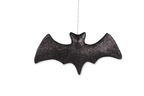 12" Black Spooky Hanging Bat Halloween Figurine