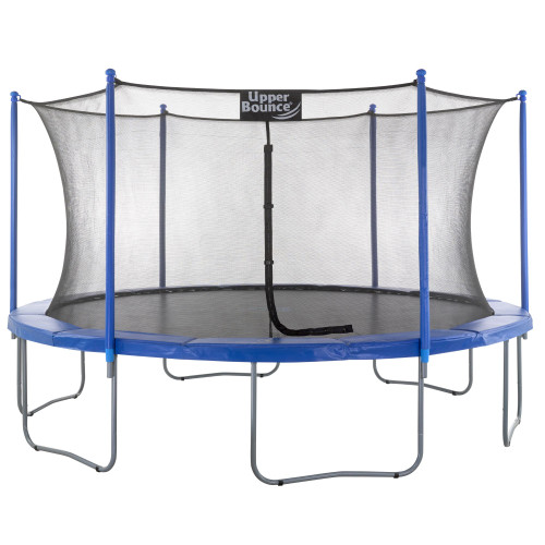 15' Blue and Black Upper Bounce Outdoor Trampoline with Enclosure Set