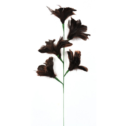 Pack of 4 Chocolate Goose and Hackle 5-Way Floral Stems 26"