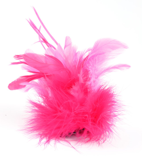 Pack of 3 Pink Fancy Feather Chandelle Clips 7"