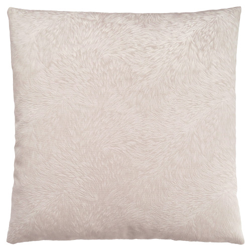 18" Beige Feathered Square Throw Pillow with Zipper Closure