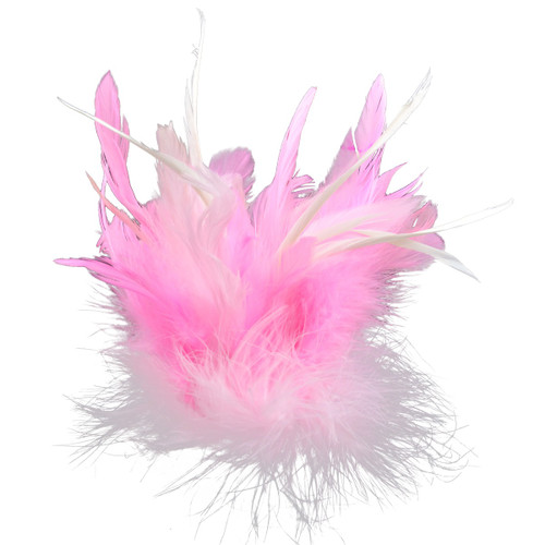 Pack of 3 Light Pink Mix Fancy Feather Chandelle Clips 10"