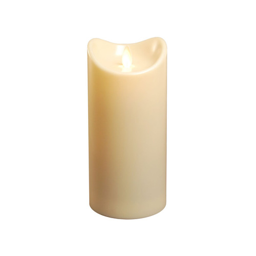 7" Plain White Luminous Ivory Flame Less LED Candle with Timer