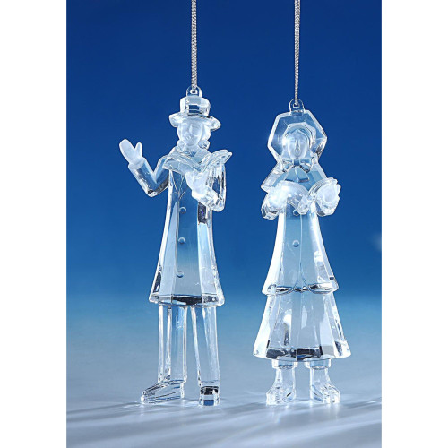 Pack of 4 Clear Medium Choir Decorative Christmas Hanging Ornament 7.5"
