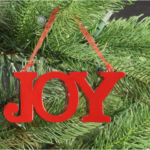 Pack of 6 Red "JOY" Decorative Christmas Hanging Ornament 11.75"