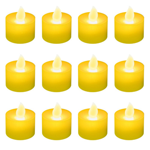 Set of 12 Battery Operated Amber LED Tea Lights