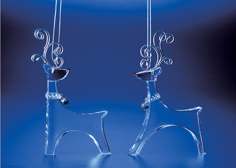 Club Pack of 16 Icy Crystal Decorative Christmas Standing Deer Ornaments 5"