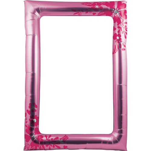 Club Pack of 6 Pink Flowers Party Balloon Rectangular Picture Frame 6.1"