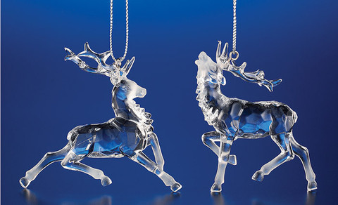 Club Pack of 48 Clear Icy Crystal Decorative Christmas Reindeer Ornaments 2.8"