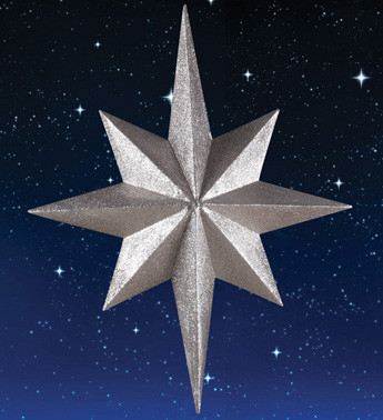 25" Silver Glittered Commercial Size Christmas Star Ornament