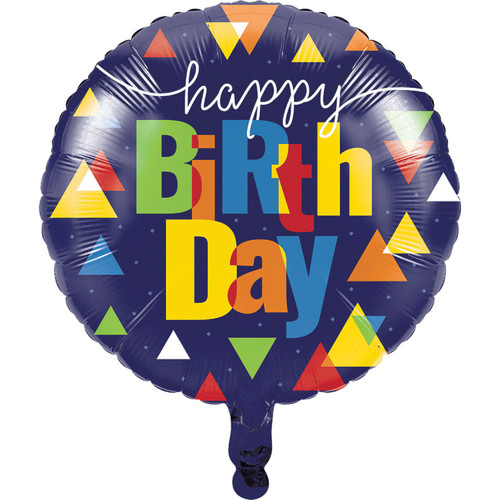 Pack of 10 Navy Blue and Yellow "happy BiRthDay" Party Balloons 18"