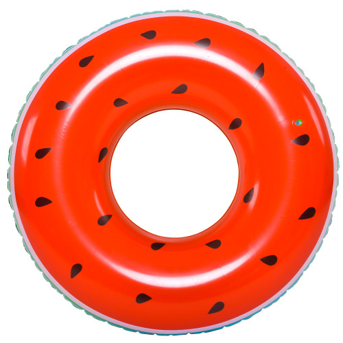 49" Inflatable Red and Green Watermelon Swimming Pool Float Ring