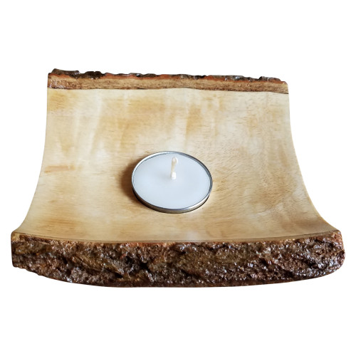 5" Beige and Brown Unique Square Candle Holder