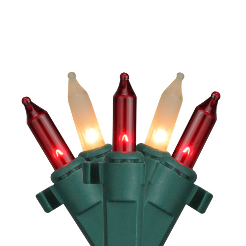 4' x 6' Red and Frosted Clear Net Style Christmas Lights - Green Wire