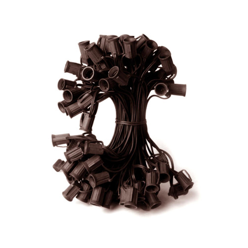 50' Brown Commercial C7 Christmas Light Socket Set