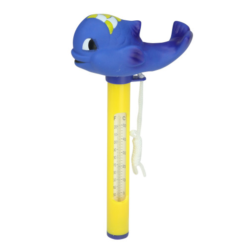9" Blue Whale Floating Swimming Pool Thermometer with Cord