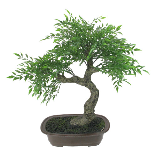 18” Green Mini Bonsai Artificial Tree in a Brown Pot