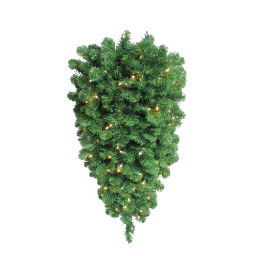 Pre-Lit Pine Artificial Christmas Column Swag - 36" - Warm White LED Lights