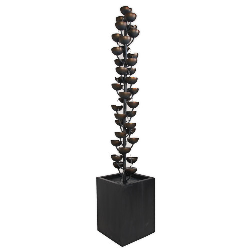 74" Brown and Gray Cups Outdoor Garden Fountain