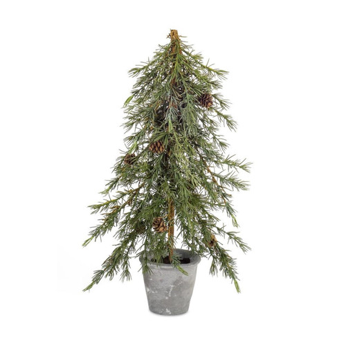 Pack of 2 Potted Pine Pencil Artificial Christmas Tree - Unlit 22"