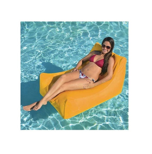 43" Inflatable Orange Chaise Swimming Pool Float for Water or Land