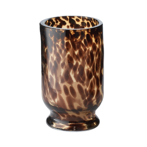 6” Brown and Black Glass Votive Candle Holder