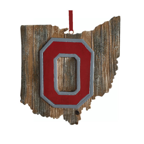 4" x 5" Ohio State Map Christmas Ornament