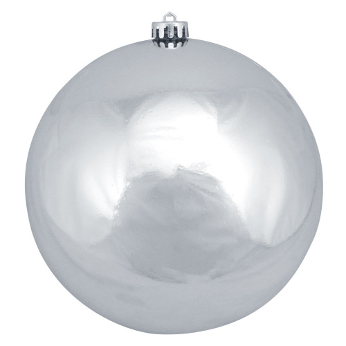 Shiny Silver Shatterproof Commercial Christmas Ball Ornament - 8" (200mm)