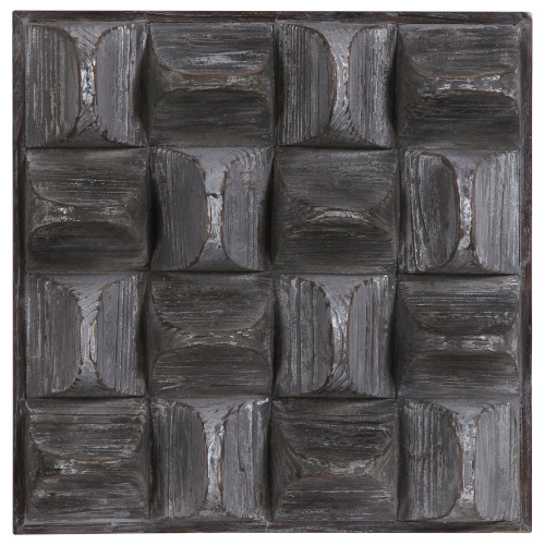 20" Gray and Brown Contemporary Distressed Wall Decor