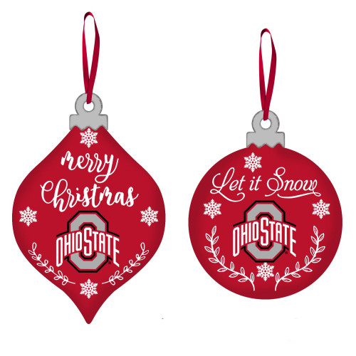 Set of 2 Red Christmas Indoor Ball Ornament 4"