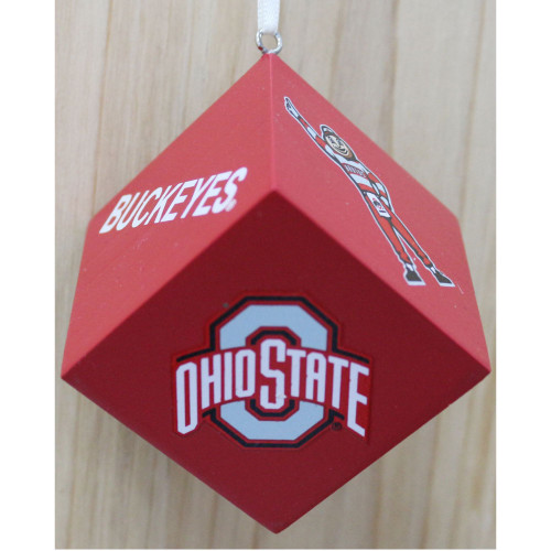 2" Red Cube Design Christmas Ornament