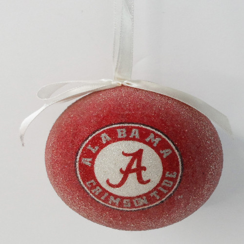 3" Red and White Alabama Christmas Ball Ornament