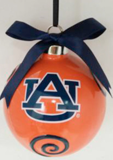 3" Orange and Blue Auburn Tigers Logo Christmas Ornament