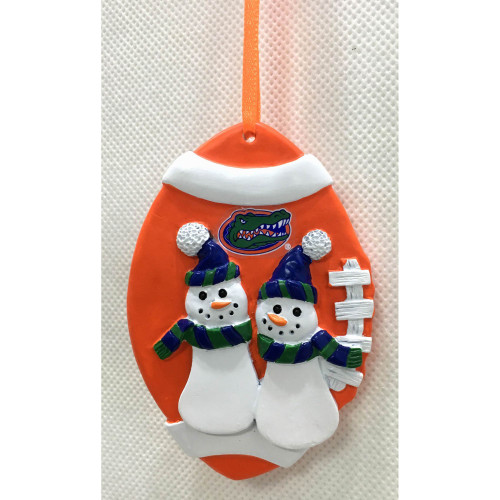 3.25" Orange, Blue, and White Snowman Hanging Christmas Ornament with Florida Gators Logo