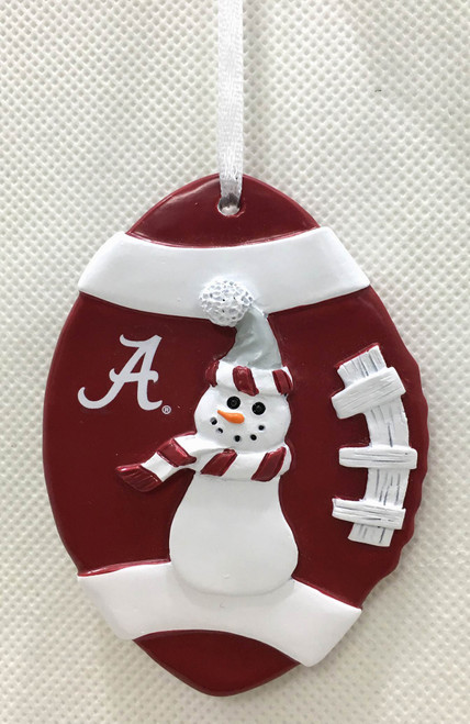 3.25" Vibrant Alabama Crimson Tide Single Snowman Christmas Ornament