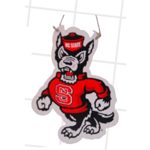 8" Black, Red, and White Hanging NCSU Mascot Christmas Ornament