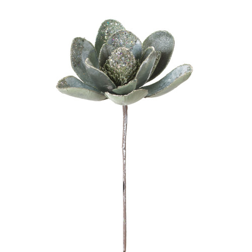 Pack of 6 Green and Clear Magnolia Stem, 18.25”