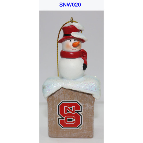 3.5" White Snowman and Red Scarf Design Christmas Ornament