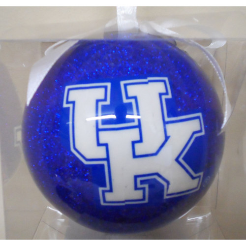 3" Kentucky Blue Glitter Ball Christmas Ornament