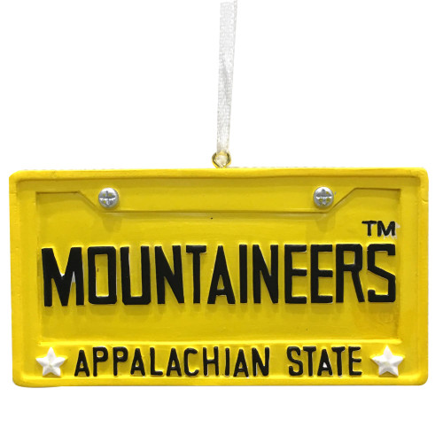 3.75" Appalachian State Mountaineers License Plate Christmas Ornament