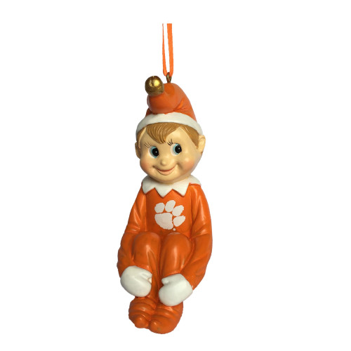 3.5" Orange, White, and Beige Clemson Tigers Pixie Christmas Ornament