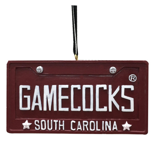 3.75" South Carolina Gamecocks License Plate Christmas Ornament